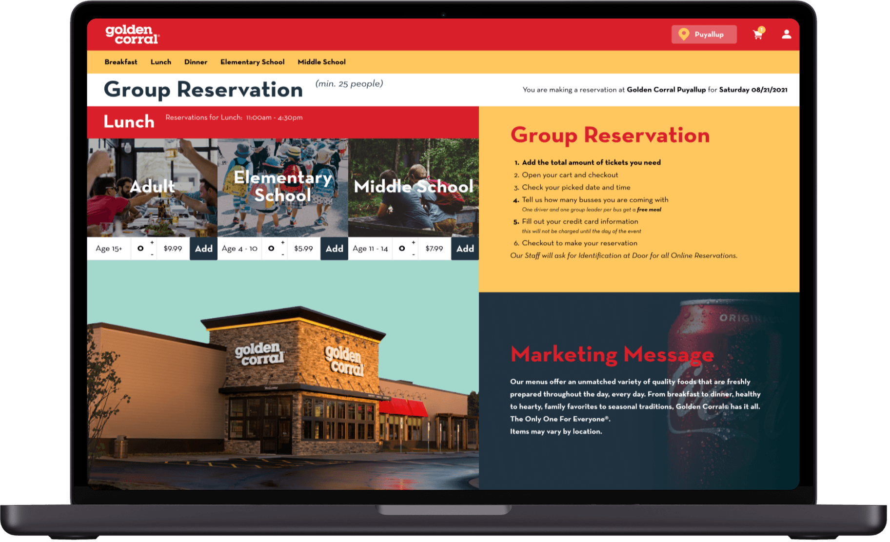 Golden Corral Large Party Reservations